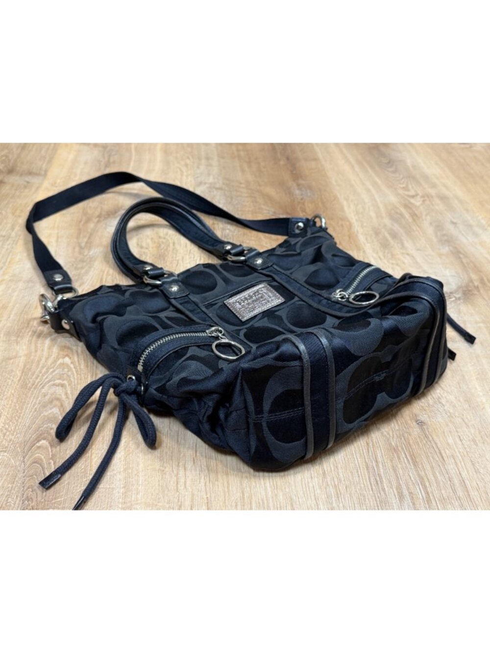 Y2K Coach Poppy Signature Sateen Spotlight Two Way Bag 13843 - Picture 5 of 12